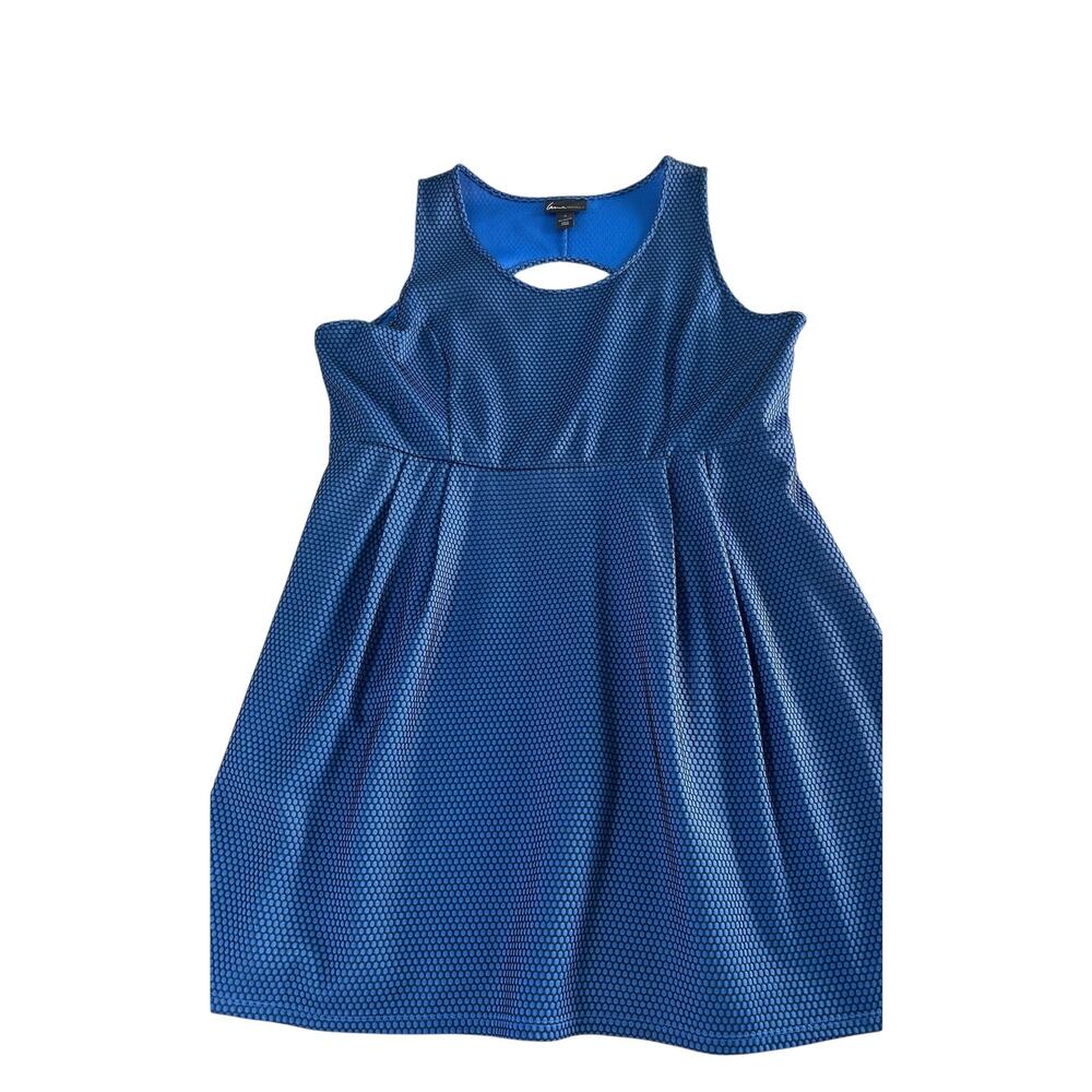 Lane Bryant Cobalt Blue & Black Fit and Flare Skater Dress – Size 26 Plus - Picture 4 of 9